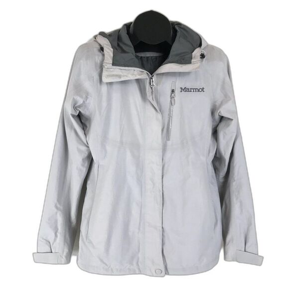 Marmot Rincon Jacket Women's Size Small Gray Raincoat Waterproof Hooded Full Zip - Picture 1 of 16